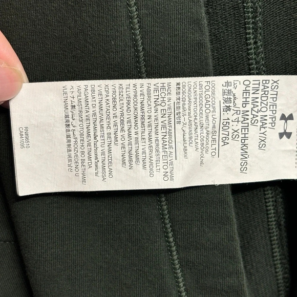 Under Armour open waterfall cardigan hooded XS forest green women’s thumb holes - Picture 5 of 11